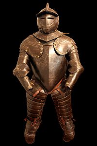 Cuirassier's armour in Savoyard style, ca. 1600-1610. On display at Morges military museum