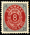 Stamp in the same drawing, but other perforation and colors (Michel No. 25Bc from 1902, mint)