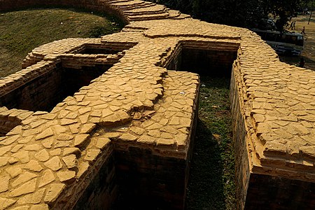 Ancient ruins of guard rooms at Mahasthangarh