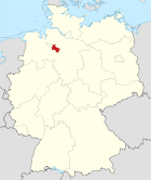 Map of Germany, position of the district of Verden highlighted