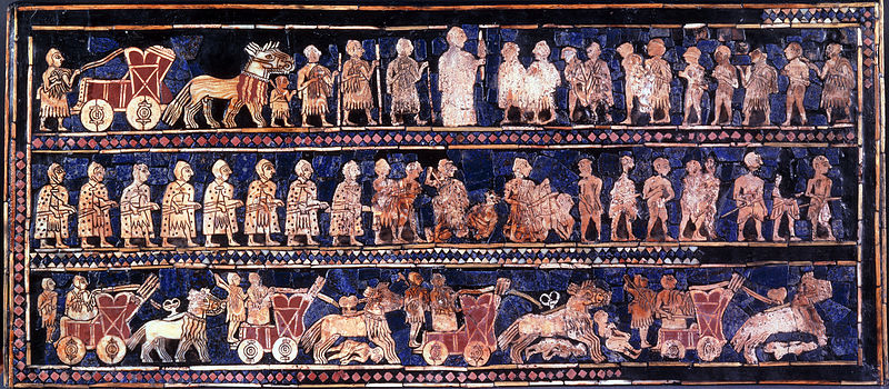 Mosaïque d'Ur en Mésopotamie, actuel Irak (-2600 avant notre ère !).