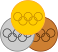 GoldSilverBronze medals square.svg