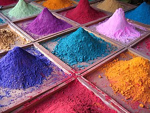 Dye-powders in Goan market