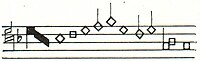 1 b. Weißschwarze Mensuralnote (15.–17. Jh.; dasselbe Stück).